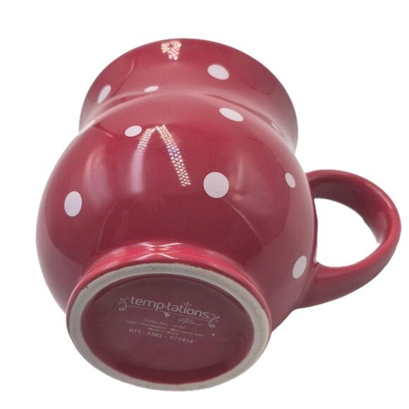 Temp-Tations By Tara Red White Polka Dot Mug 16oz Ceramic - Picture 6 of 8